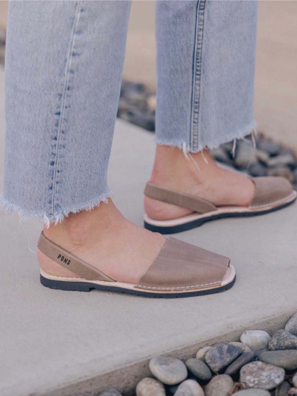 Pons Taupe Slingback Espadrille Sandal - Taupe